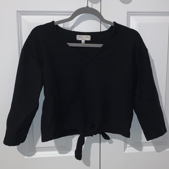 Madewell Tops - Corduroy textured Black 3/4 Sleeve T Shirt